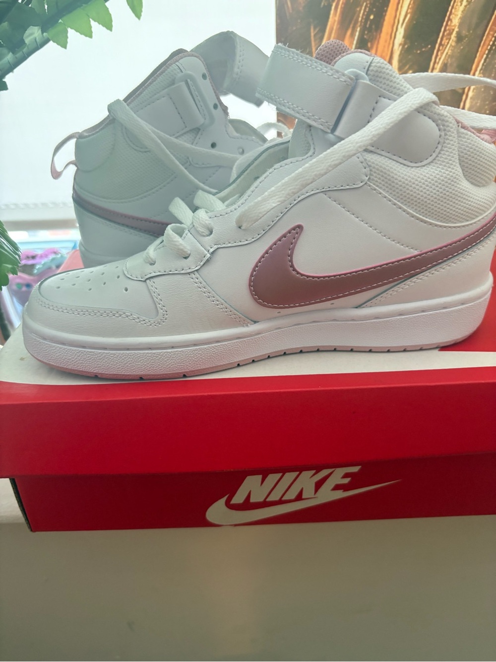 BRAND NEW Nike Mid-Top Sneakers in White and Pink Rose